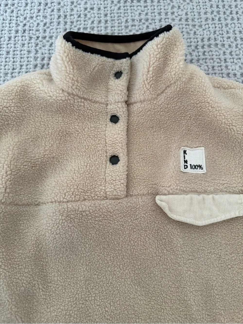 Zara Kids Beige Sherpa Pullover Jacket boys size 18-24 Months